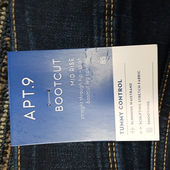 NWT Apt 9 Book Cut Tummy Control Denim Jeans Size 8S - Picture 8 of 8